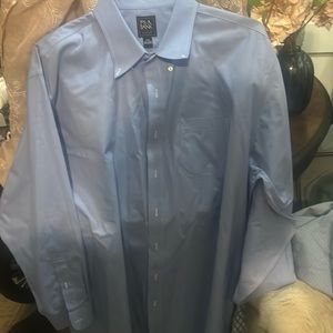 Jos. A. Bank long sleeve button up shirt size 18 - 34  white & blue